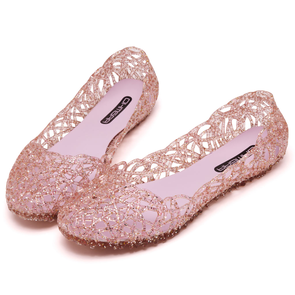 Women’s Slip On Jelly Ballet Flats Lightweight Breathable Mesh Sandals
